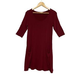 Rolla Coster burgundy dress 3/4 length sleeves and pockets